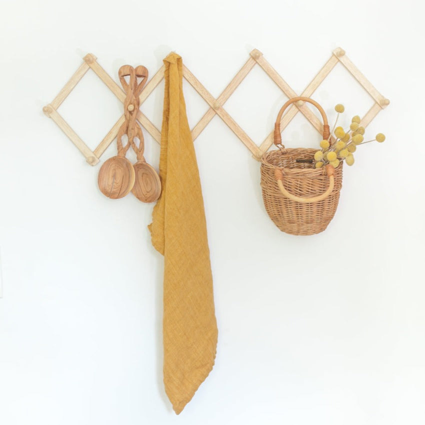 stone washed linen tea towel in gold stone washed linen tea towel in gold