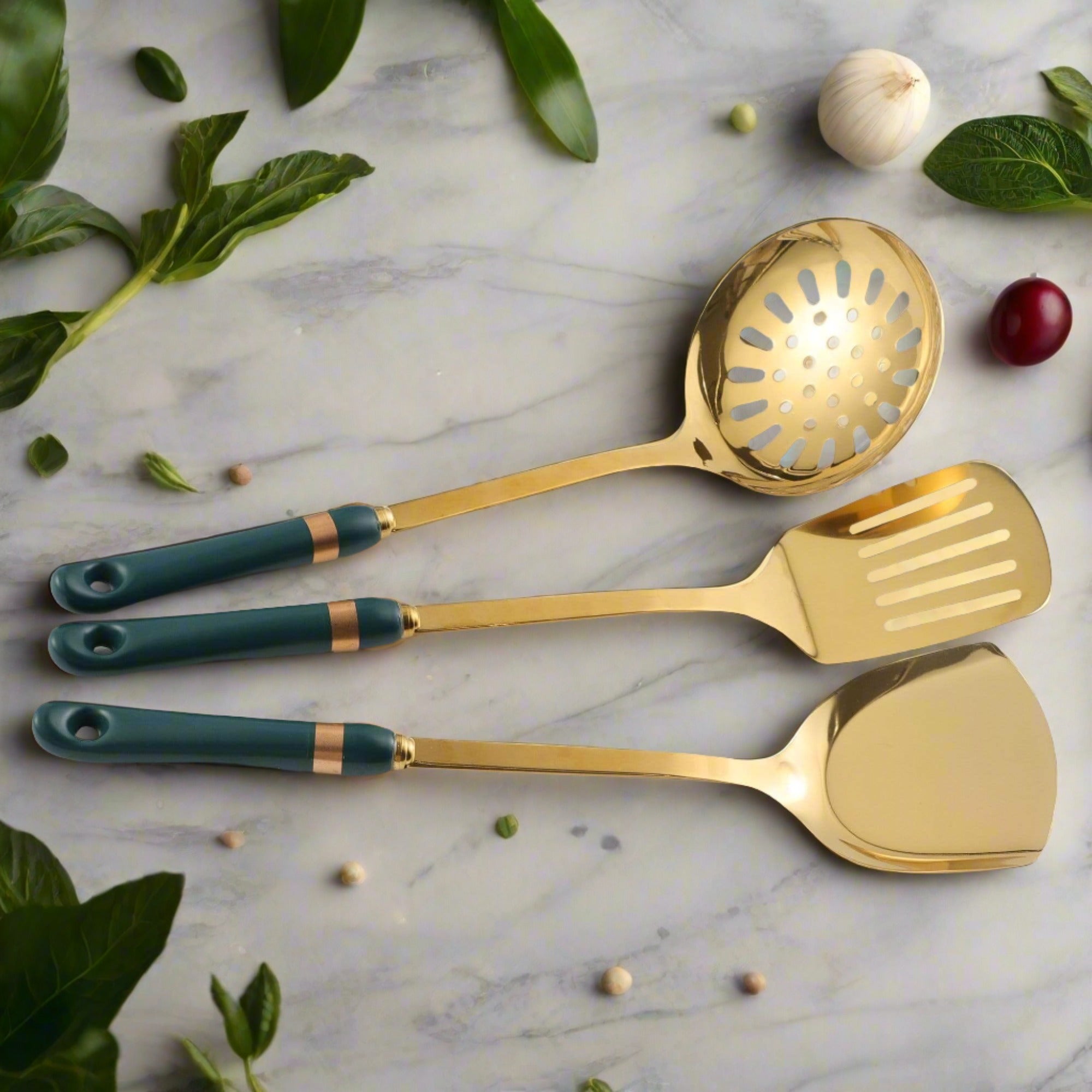 posh luxe ceramic utensil set green posh luxe ceramic utensil set green