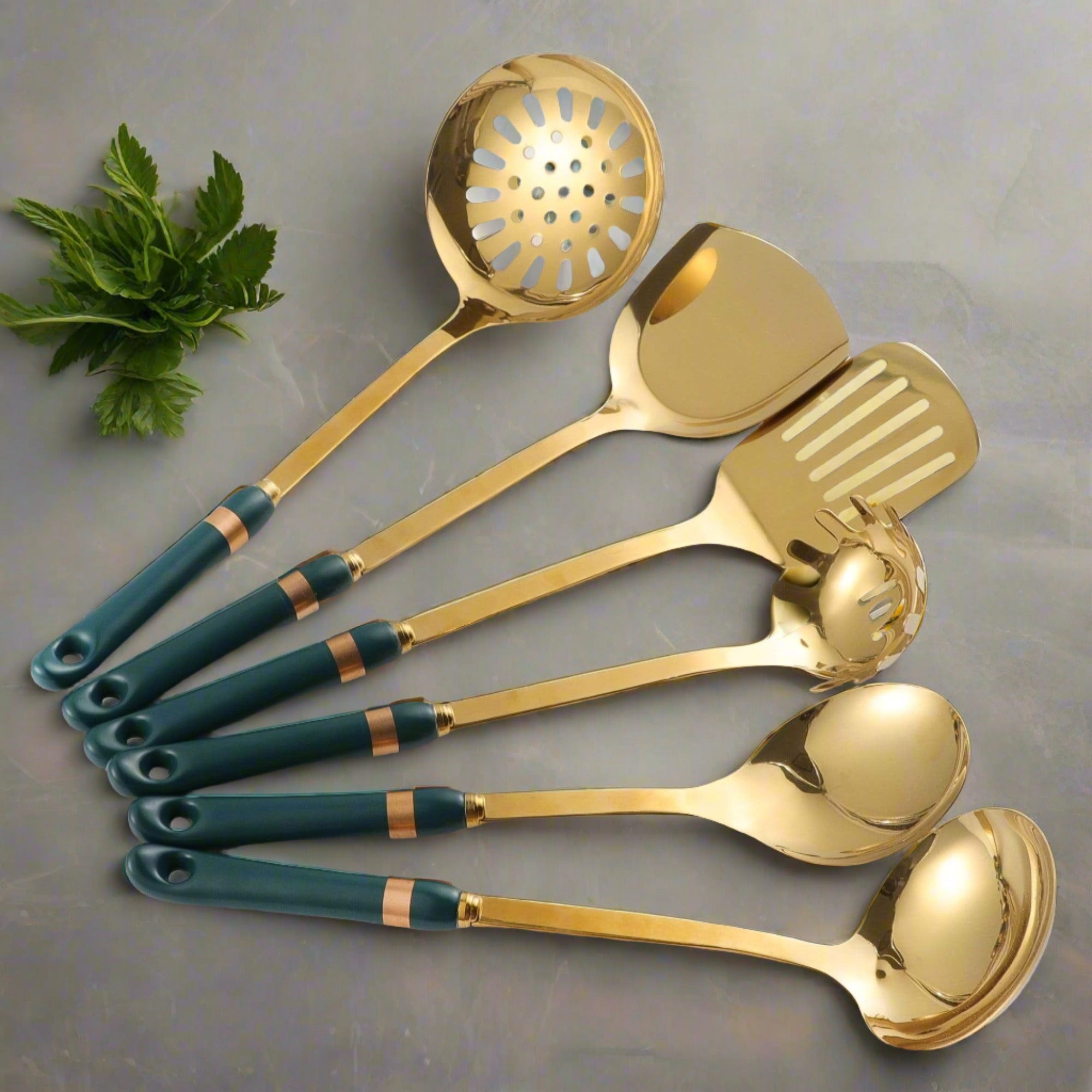 posh luxe ceramic utensil set green posh luxe ceramic utensil set green