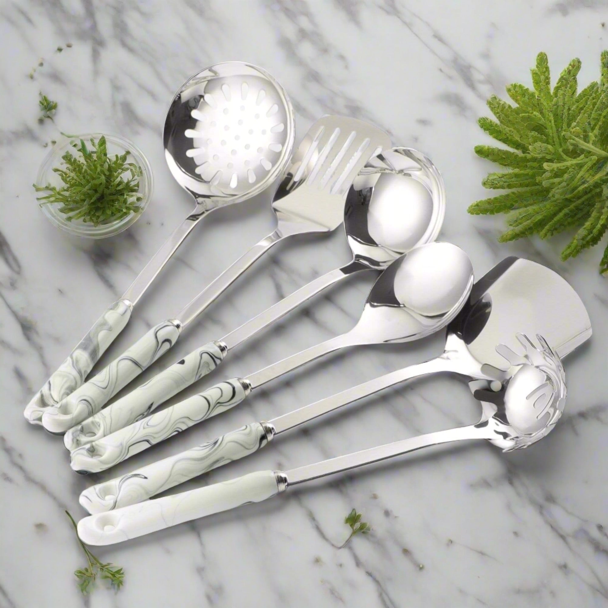 the marble kitchen utensil set the marble kitchen utensil set