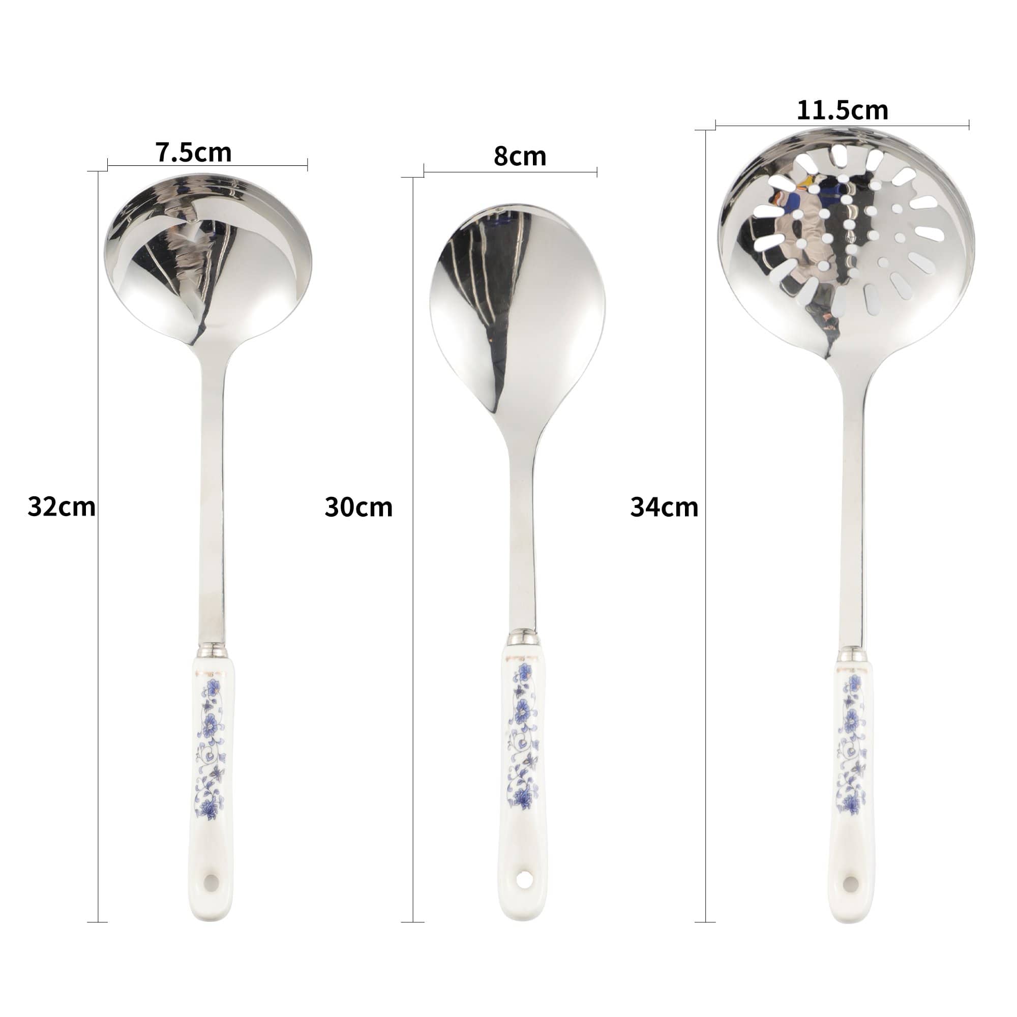 the vintage blue flower utensil set the vintage blue flower utensil set